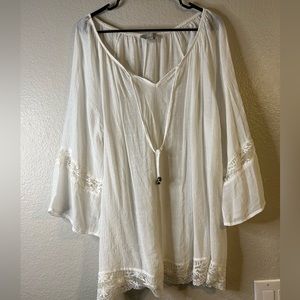 Carolyn Taylor Women’s Long sleeve lace detailed blouse 1X